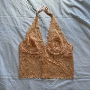 One of a kind Coral orange lace tank top, brand is rampage